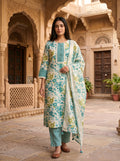 Paridhan Flora Cotton 3-Piece Suit