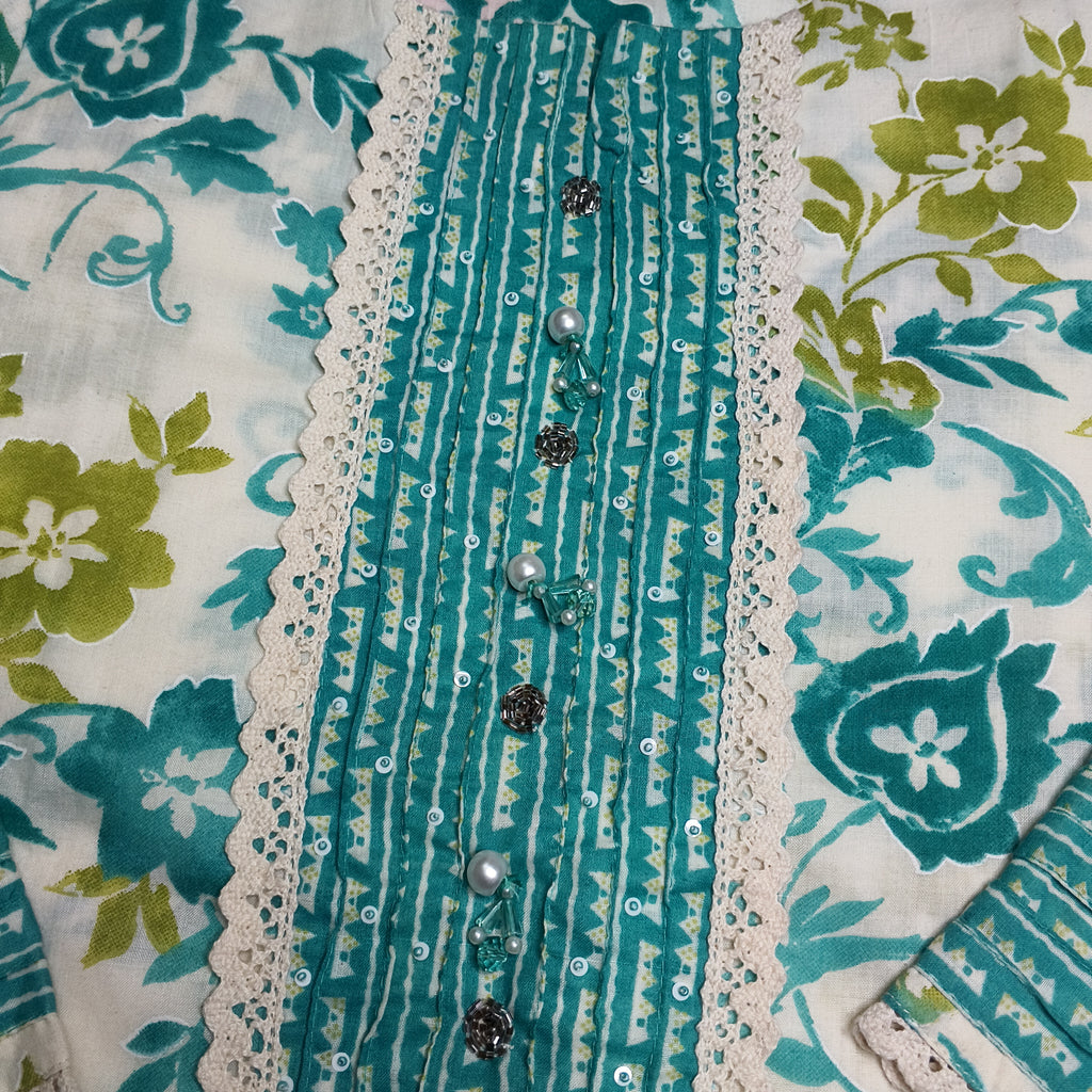 Paridhan Flora Cotton 3-Piece Suit