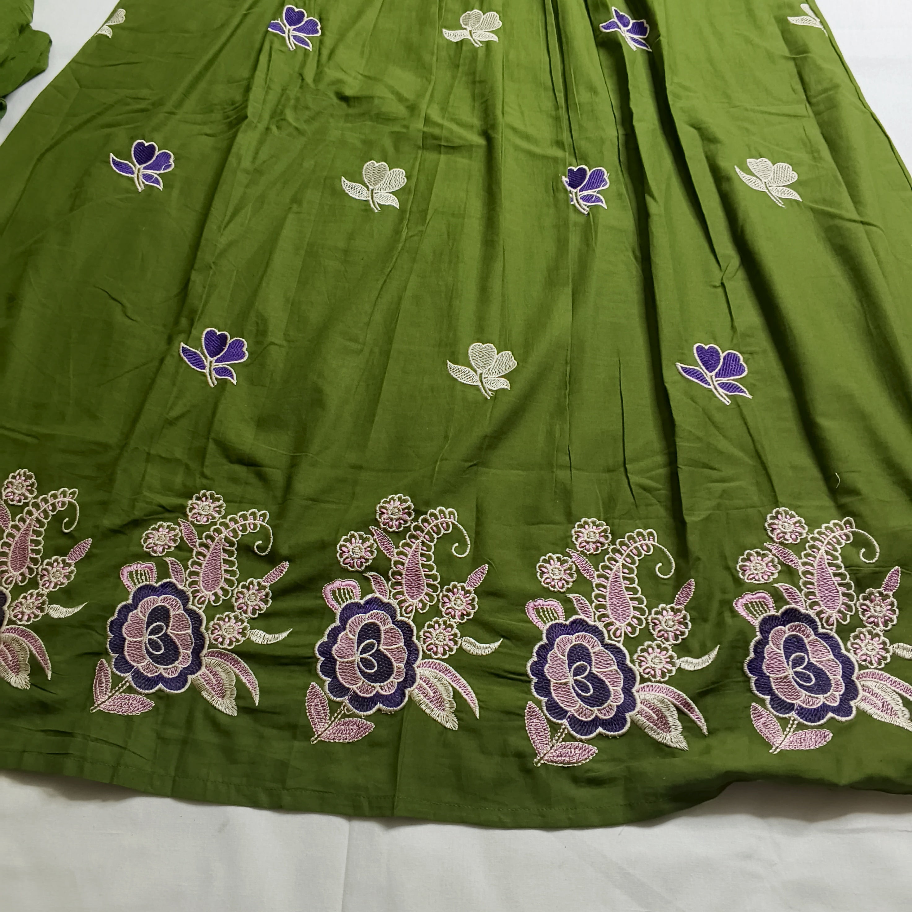 Paridhan Mehendi Cotton 3-Piece Suit
