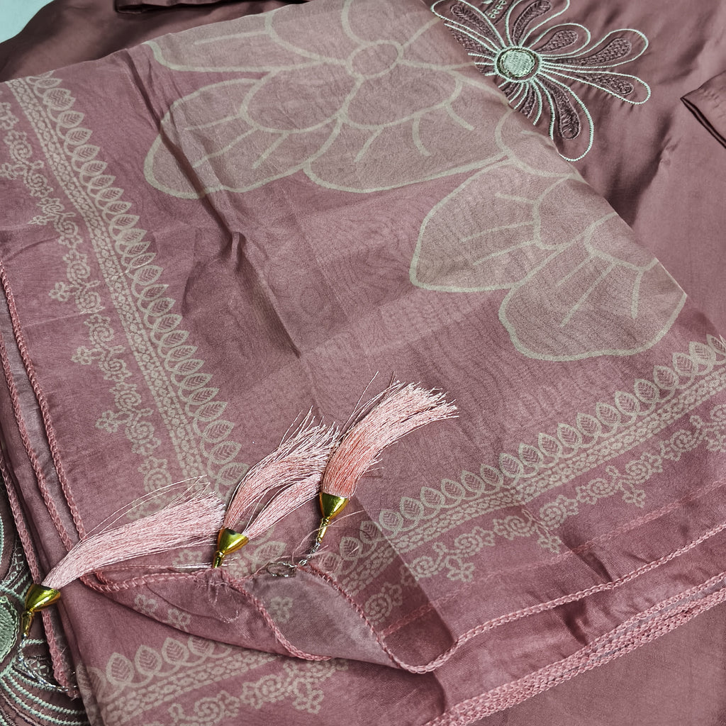 Paridhan Dusty Rose 3-Piece Kurti Set