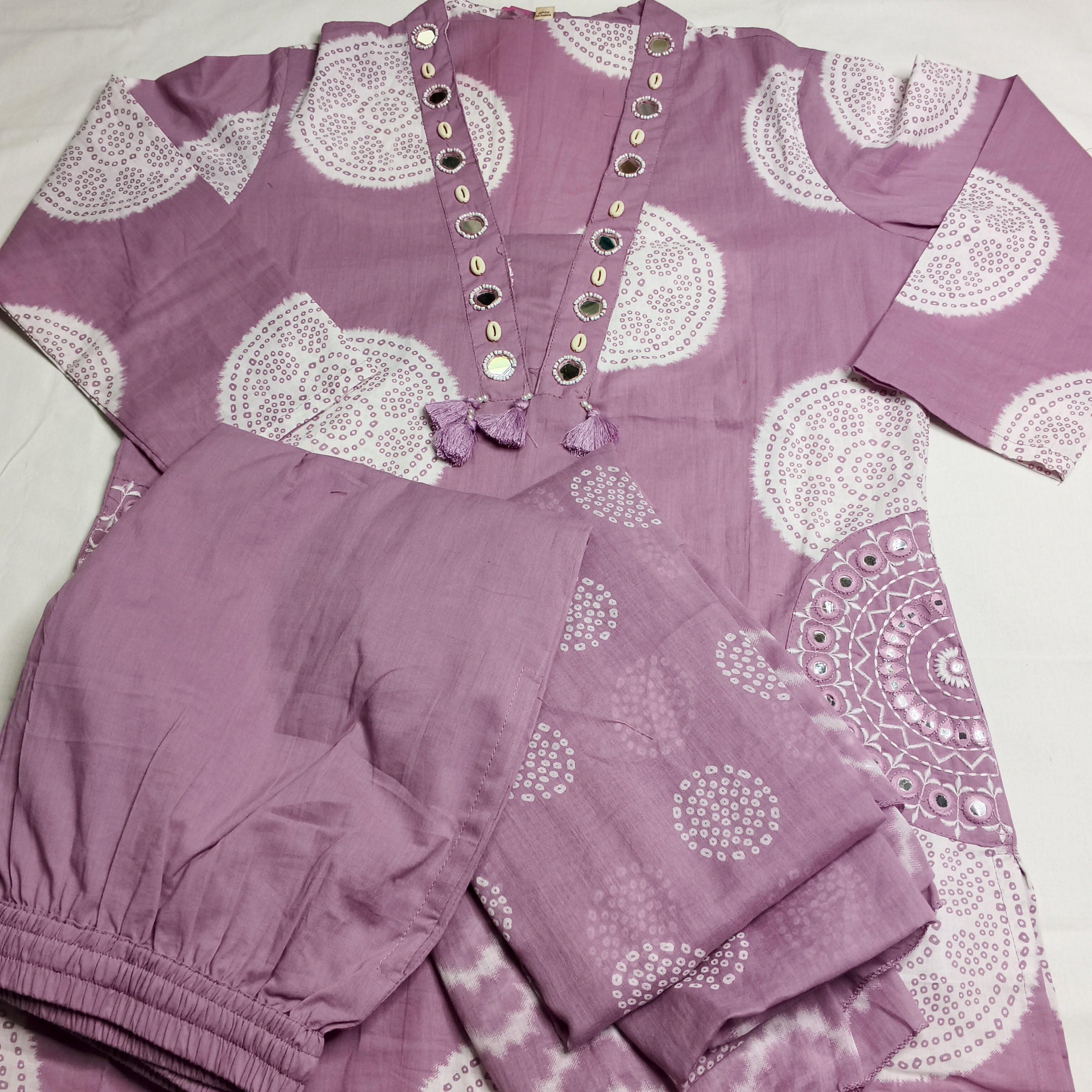Paridhan Lavender Cotton 3-Piece Suit