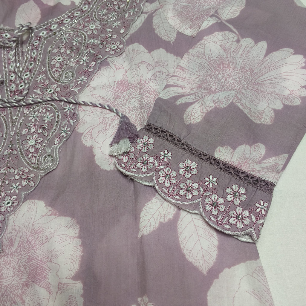 Paridhan Lilac Cotton 3-Piece Suit