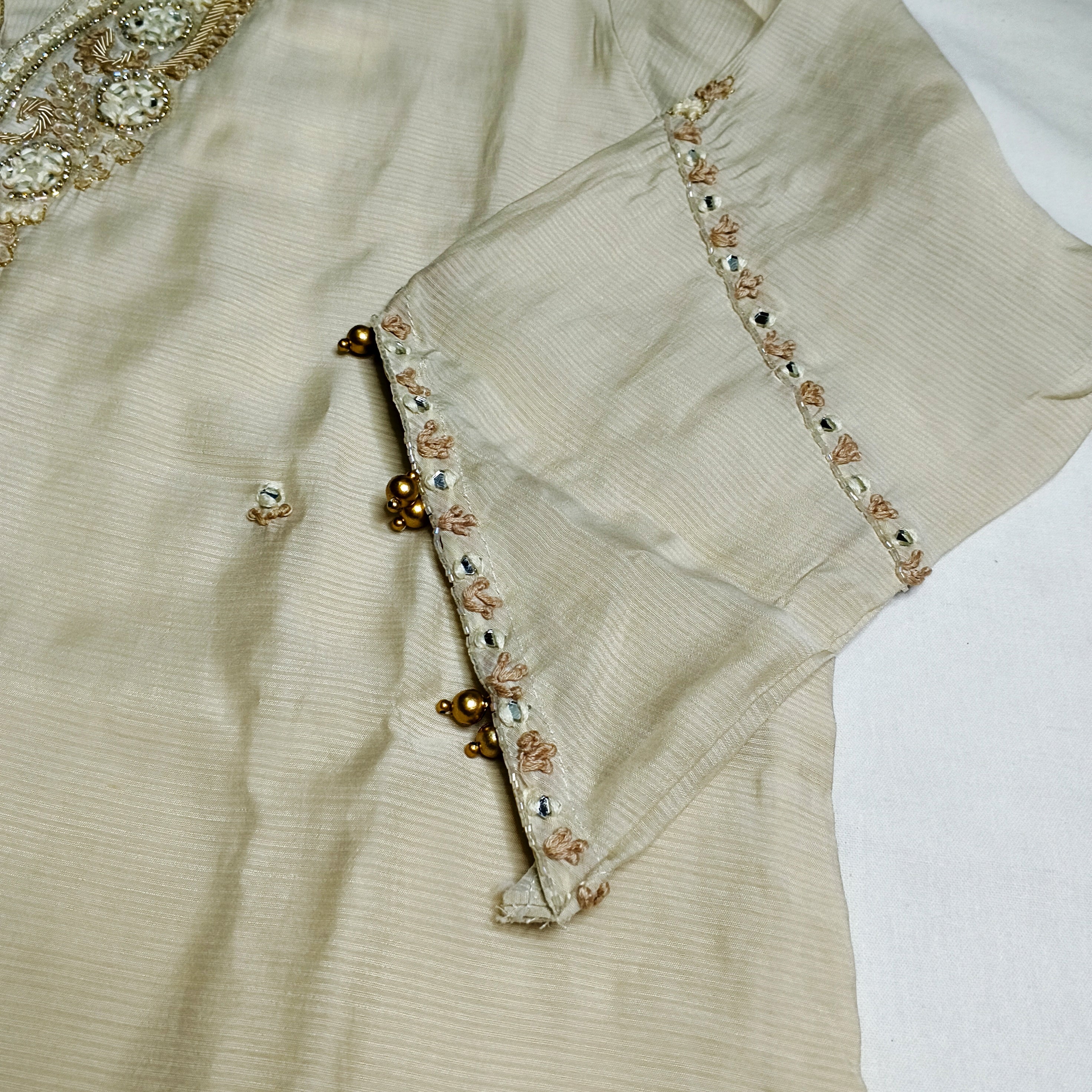 Paridhan Ivory Silk 3-Piece Suit