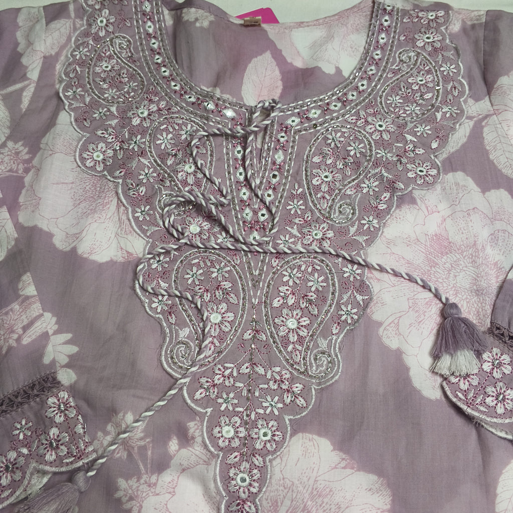 Paridhan Lilac Cotton 3-Piece Suit