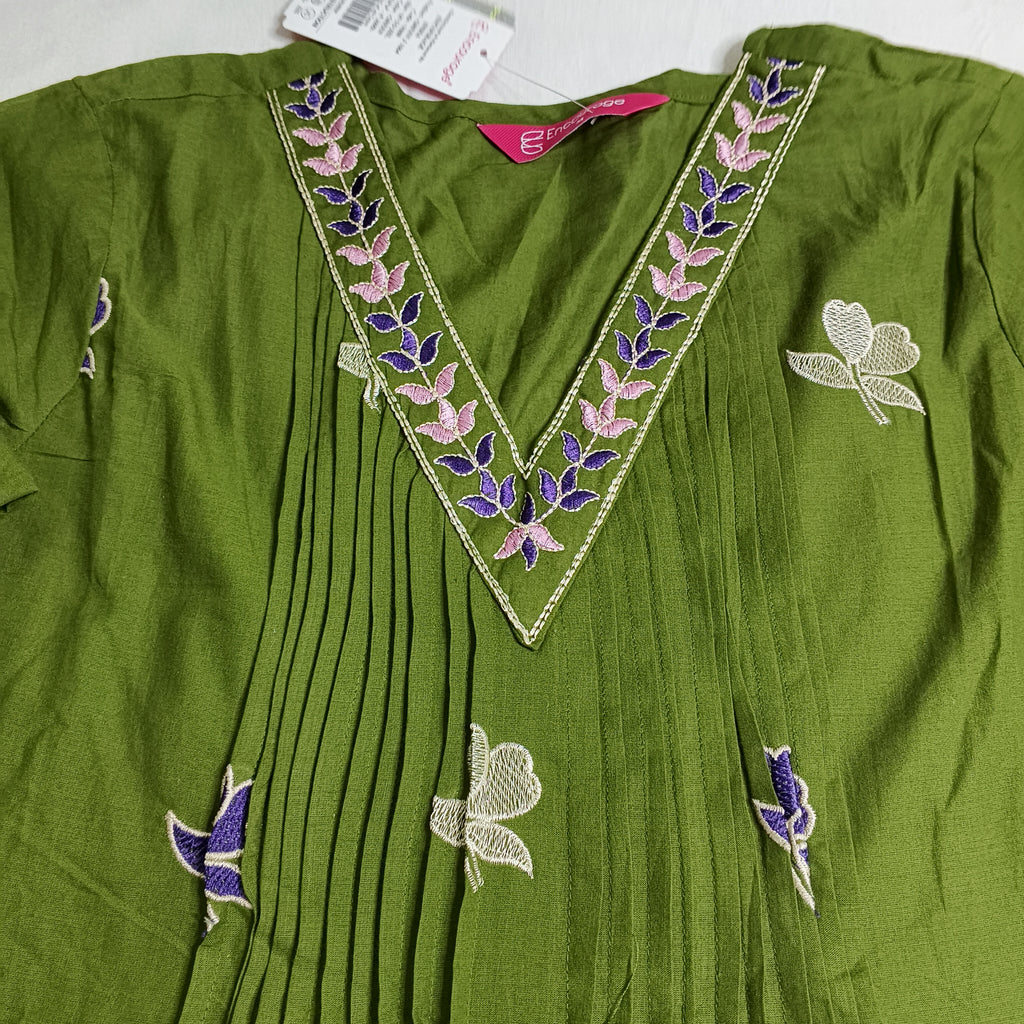 Paridhan Mehendi Cotton 3-Piece Suit