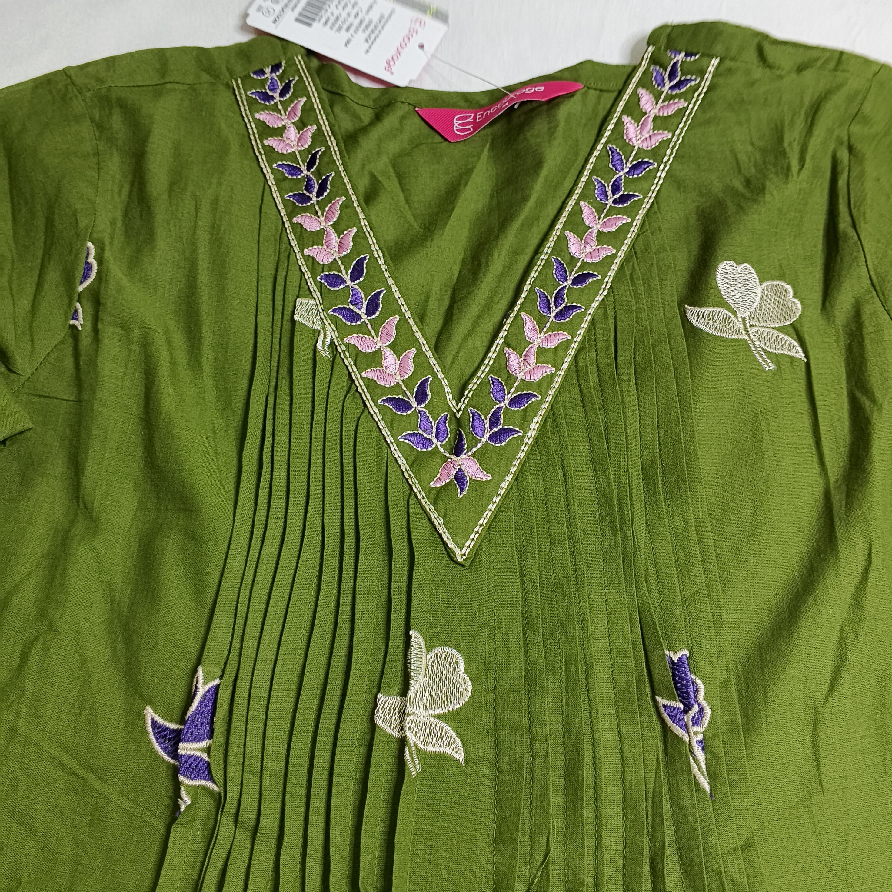 Paridhan Mehendi Cotton 3-Piece Suit